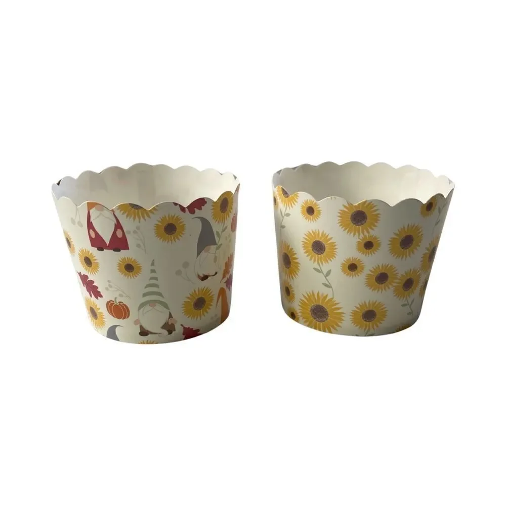 50 Count Fall Harvest & Gnome Sunflower Cupcake Liners New in Box